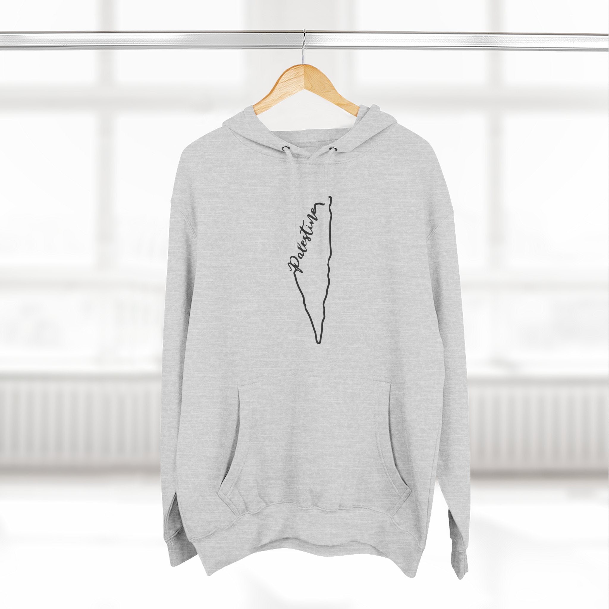 Palestine Map Outline Unisex Premium Pullover Hoodie