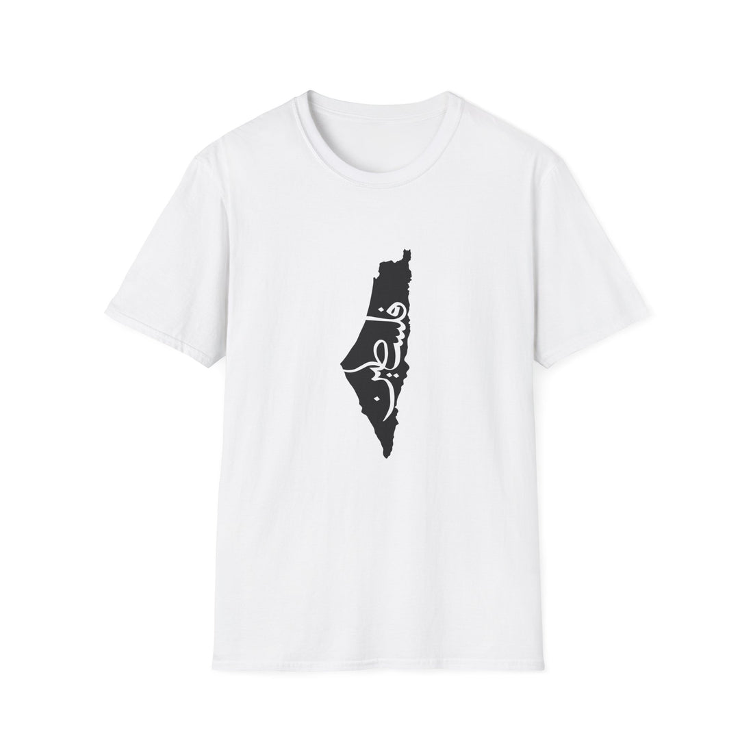 B&W land of Freedom Map Tatreez Unisex Softstyle T-Shirt